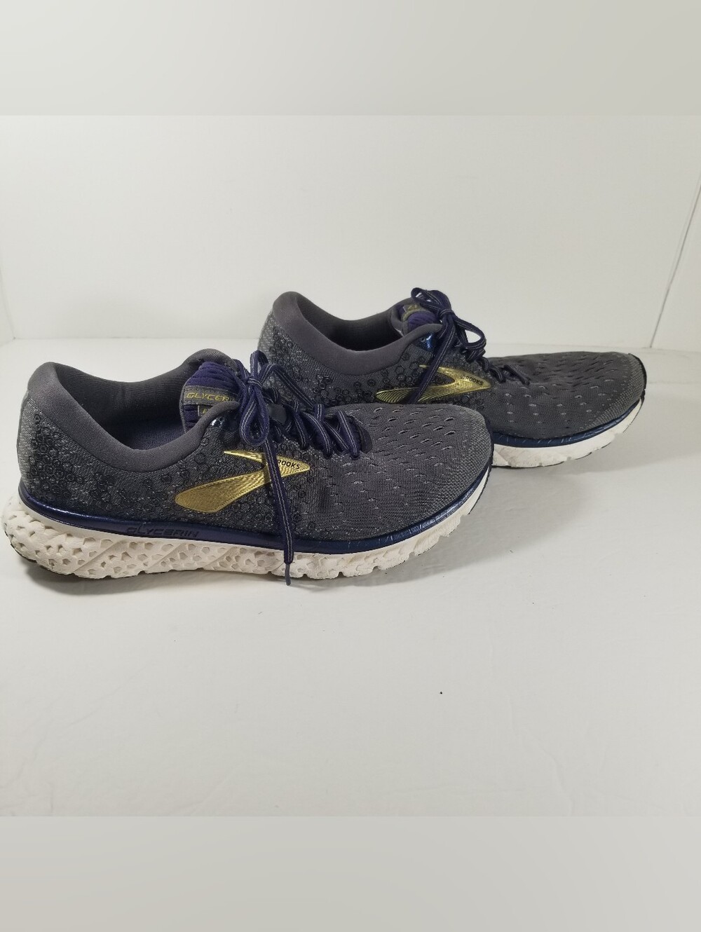 Brooks Glycerin 17 Running Shoes Men's Size 11 Blue Gray Gold